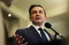 Conservative Leader Pierre Poilievre responds to the speech from the throne during a press conference in the foyer of the House of Commons on Parliament Hill in Ottawa on Tuesday, May 27, 2025. THE CANADIAN PRESS/Sean Kilpatrick