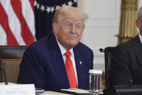 President Donald Trump attends a Make America Healthy Again (MAHA) Commission Event in the East Room of the White House, Thursday, May 22, 2025, in Washington. (AP Photo/Jacquelyn Martin)