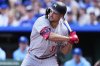 FILE - Minnesota Twins' Matt Wallner bats during the fifth inning of a baseball game against the Kansas City Royals, Thursday, April 10, 2025, in Kansas City, Mo. (AP Photo/Charlie Riedel, File)