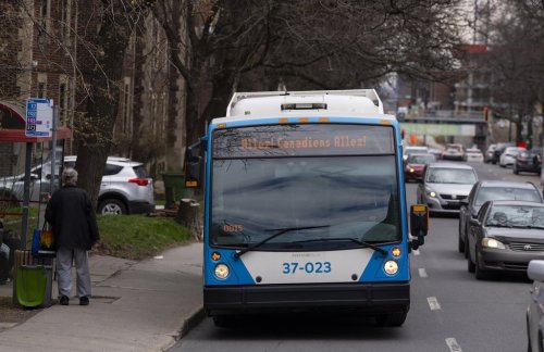 A bus is seen with the expression 