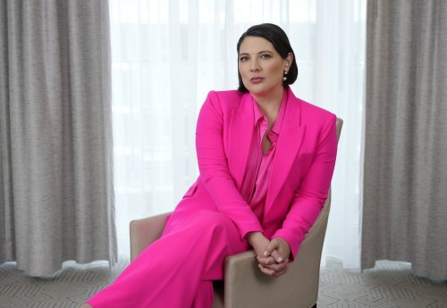 FILE - Author Taylor Jenkins Reid poses for a portrait at the Four Seasons Hotel in Los Angeles on Feb. 22, 2023. (AP Photo/Chris Pizzello, File)