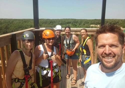 SUPPLIED 
                                L to R: Audrey Hicks (manager, training & risk management True North Youth Fdn), Kim Scherger (executive director MCA), Kayla Yakielashek (community outreach coordinator, MCA), Nancy Paschke (Standards & Accreditation Coordinator, MCA), Lexi (RRBC staff) and Duane Goertzen (executive director RRBC)