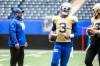 MIKAELA MACKENZIE / WINNIPEG FREE PRESS
                                Bombers quarterbacks coach Jarious Jackson keeps an eye on things Monday at the team&rsquo;s practice.