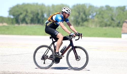 Grant Hamilton of Brandon is cycling in this weekend&rsquo;s Manitoba championships, the Tour de Riding Mountain. The event will begin at the Northgate Trailhead before venturing south through the national park on Highway 10. (Matt Packwood / The Brandon Sun)