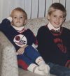 SUPPLIED
                                Jonathan Toews (left) wears his Jets 1.0 jersey while sitting beside his cousin Kurt Enns when they were growing up together in Winnipeg.