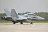 A CF-18 jet fighter is seen at CFB Bagotville, in Saguenay, Que., Wednesday, June 14, 2023. THE CANADIAN PRESS/Jacques Boissinot