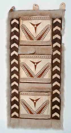 HBC MUSEUM COLLECTION / MANITOBA MUSEUM 

Early 20th century Siberian wall pocket made from sealskin, unrecorded artist.
