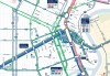 A close-up of the downtown section of the new transit system map.