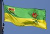 Saskatchewan's provincial flag flies on a flag pole in Ottawa on July 6, 2020. THE CANADIAN PRESS/Adrian Wyld