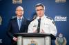 MIKAELA MACKENZIE / FREE PRESS
                                Inspector Gord Spado of the WPS communications division, with guest Mayor Scott Gillingham), speaks to the media about AI-powered interactive voice agents for their non-emergency line on Friday.