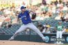 Toronto Blue Jays pitcher Max Scherzer throws to the Athletics during the first inning of a baseball game Friday, July 11, 2025, in West Sacramento, Calif. (AP Photo/Sara Nevis)
