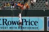 Baltimore Orioles center fielder Cedric Mullins (31) catches a fly ball hit by Toronto Blue Jays' Ali Sanchez for the out during the sixth inning of a baseball game, Wednesday, July 30, 2025, in Baltimore. (AP Photo/Stephanie Scarbrough)