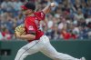 FILE - Cleveland Guardians relief pitcher Nic Enright delivers against the Colorado Rockies during the seventh inning of a baseball game, Wednesday, July 30, 2025, in Cleveland. (AP Photo/Phil Long,File)