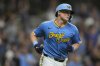 Milwaukee Brewers' Andrew Vaughn rounds the bases after hitting a solo home run during the seventh inning of a baseball game against the Washington Nationals, Friday, July 11, 2025, in Milwaukee. (AP Photo/Aaron Gash)