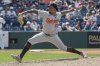 Baltimore Orioles relief pitcher Gregory Soto delivers against the Cleveland Guardians during the ninth inning of a baseball game, Thursday, July 24, 2025, in Cleveland. (AP Photo/Phil Long)