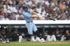 Toronto Blue Jays' Ernie Clement hits a three-run home run against the Detroit Tigers during the sixth inning of a baseball game Thursday, July 24, 2025, in Detroit. (AP Photo/Paul Sancya)