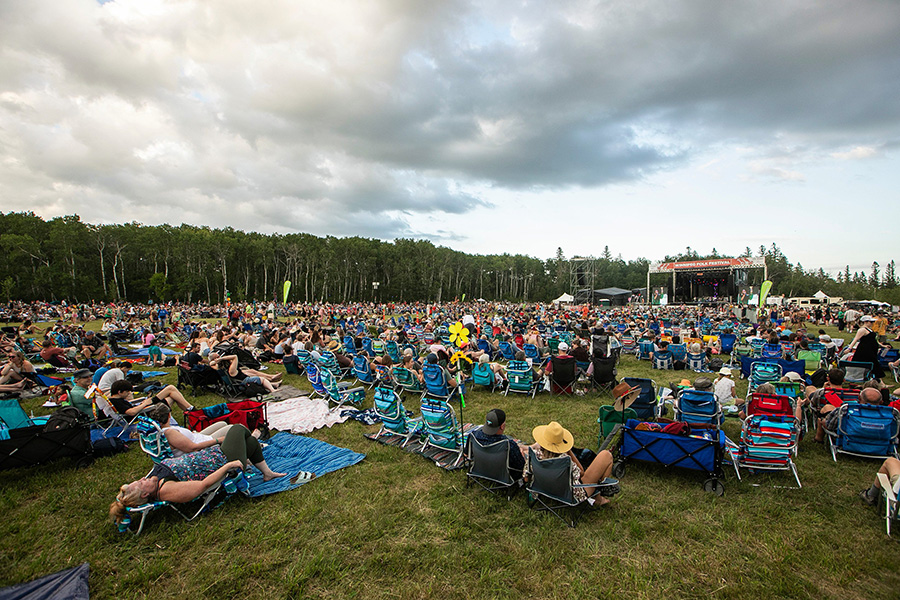 The crowd listens to Allison Russell on the main stage at Folk Fest on Thursday, July 10, 2025.