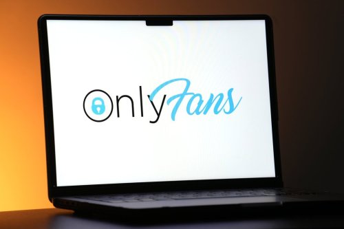 FILE - The OnlyFans logo is displayed on a computer monitor in this posed photo, Dec. 7, 2023, in St. Louis. (AP Photo/Jeff Roberson, File)