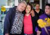 Albert and Theresa Shingoose, parents of Ashlee Shingoose, who was murdered by Jeremy Skibicki, are greeted by supporters outside the Manitoba Law Courts after they presented their victim impact statements to the court in Winnipeg, Friday, Aug. 15, 2025. THE CANADIAN PRESS/John Woods