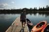 TIM SMITH / THE BRANDON SUN
                                28082025 Adam Vanstone readies kayaks for customers while working at The Clear Lake Marina in Riding Mountain National Park on Thursday. (Tim Smith/The Brandon Sun)