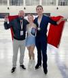 SKATE CANADA INSTAGRAM
                                Winnipeg&rsquo;s Ava Kemp and Yohnatan Elizarov captured gold in Ankara, Turkey, at the ISU Junior Grand Prix. From left: pairs skating coach Kevin Dawe, pairs skaters Ava Kemp, Yohnatan Elizarov.