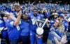 Winnipeg Blue Bombers&rsquo; Jermarcus Hardrick (51) holds the Banjo Bowl trophy as he celebrates with fans after defeating the Saskatchewan Roughriders in CFL football action in Winnipeg Saturday, September 9, 2023. THE CANADIAN PRESS/John Woods