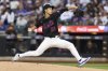 New York Mets pitcher Jonah Tong throws during the second inning of a baseball game against the Miami Marlins, Friday, Aug. 29, 2025, in New York. (AP Photo/Pamela Smith)