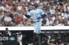 Toronto Blue Jays slugger George Springer scores against the Tigers during the sixth inning of a Major League Baseball game on Thursday, July 24, 2025, in Detroit. (AP Photo/Paul Sancya)