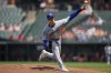 Toronto Blue Jays starting pitcher Easton Lucas delivers during the second inning in the first baseball game of a doubleheader against the Baltimore Orioles, Tuesday, July 29, 2025, in Baltimore. (AP Photo/Stephanie Scarbrough)