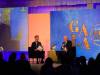 Scott Billeck / Free Press
                                Former prime minister Stephen Harper, right, speaks onstage with media personality Ben Mulroney at the Fort Garry Hotel in Winnipeg on Wednesday.
