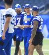 Ruth Bonneville / Free Press Files
                                Winnipeg Blue Bombers offensive co-ordinator Jason Hogan (second right) said Wednesday it&rsquo;s been humbling for him so far this season &mdash; even without running back Brady Oliveira&rsquo;s recent comments (right) &mdash; but overall it&rsquo;s been &ldquo;an awesome experience.&rdquo;