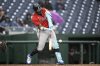 Atlanta Braves' Ronald Acuña Jr. singles during the ninth inning of the first baseball game of a doubleheader against the Washington Nationals, Tuesday, Sept. 16, 2025, in Washington. (AP Photo/Nick Wass)
