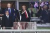 President Donald Trump gestures to people during the seventh inning of a baseball game between the New York Yankees and the Detroit Tigers Thursday, Sept. 11, 2025, in New York. (AP Photo/Frank Franklin II)