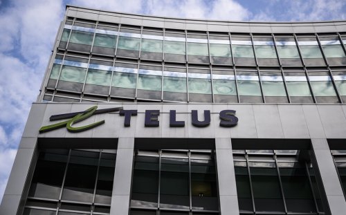 Telus offices are seen in Ottawa on Friday, Aug. 4, 2023. The telecom giant is asking the CRTC to rule Rogers offside for unfairly blocking it from advertising on Rogers-owned media platforms. Telus says Rogers is also interfering with its long-standing sponsorship of the Calgary Flames. THE CANADIAN PRESS/Justin Tang