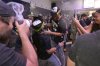 Milwaukee Brewers starting pitcher Brandon Woodruff (53) celebrates with teammates after clinching the Central Division Sunday, Sept. 21, 2025, in St. Louis. (AP Photo/Jeff Le)