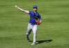 FILE - Chicago Cubs pitcher Michael Soroka warms up before a baseball game against the Colorado Rockies, Sunday, Aug. 31, 2025, in Denver. (AP Photo/David Zalubowski, File)