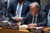 United Nations Secretary-General Antonio Guterres speaks during a Security Council meeting at the United Nations headquarters, Tuesday, Sept. 23, 2025, at U.N. headquarters. (AP Photo/Yuki Iwamura)