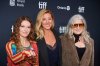 Director Ally Pankiw, left to right, singer-songwriters Sarah McLachlan and Paula Cole are photographed on the red carpet for the film 