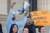 MIKE DEAL / FREE PRESS
                                The University of Manitoba Students&rsquo; Union held a rally at the Manitoba Legislative Building on Wednesday afternoon, calling on the provincial government to reinstate public healthcare coverage for international students in Manitoba. Prabhnoor Singh, UMSU President (in light blue sweatshirt with bullhorn) rallies the group with a chant.