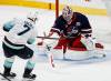 JOHN WOODS / THE CANADIAN PRESS
                                Connor Hellebuyck makes a save against Seattle Kraken&rsquo;s Jordan Eberle during the third period in Winnipeg on Thursday. Hellebuyck will return to the net Sunday against Utah.