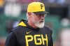 FILE - Pittsburgh Pirates manager Derek Shelton walks to the dugout before a baseball game against the Cleveland Guardians in Pittsburgh, April 18, 2025. (AP Photo/Gene J. Puskar, File)