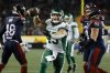 Saskatchewan Roughriders' A.J. Ouellette (45) celebrates his touchdown during first half CFL football action against the Montreal Alouettes at the 112th Grey Cup, in Winnipeg on Sunday, Nov. 16, 2025. THE CANADIAN PRESS/John Woods
