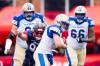 CHRISTOPHER KATSAROV / THE CANADIAN PRESS
                                Montreal Alouettes&rsquo; Isaac Adeyemi-Berglund (91) sacks Winnipeg Blue Bombers quarterback Zach Collaros (8) during first half Eastern semi-final action, in Montreal on Saturday, Nov. 1, 2025.