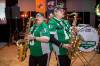 BROOK JONES/FREE PRESS 620 CKRM Saskatchewan Roughrider Pep Band members Betsy Macpherson , 69, (left) who is from Regina, Sask., and Kim Bircher, 54, who is from Montmartre, Sask., are pictured inside the Team Party Room - Eastern Social Hall at the Grey Cup Festival Hub at the RBC Convention Centre in Winnipeg, Man., Thursday, Nov. 13, 2025.