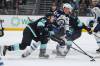Lindsey Wasson / THE ASSOCIATED PRESS
                                Winnipeg Jets defenceman Dylan Samberg (centre) battles for the puck Thursday night. Samberg&rsquo;s fellow defenceman Luke Schenn said the team needs to get back to basics to get back in the win column.