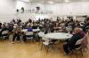 Roughly 50 residents of Carberry and surrounding communities gathered at the Carberry Community Memorial Hall, where Premier Wab Kinew announced a new overpass at the intersection of the Trans Canada Highway and Highway 5 north of Carberry, the scene of the most deadly motor-vehicle collision in Manitoba history. (Tim Smith/The Brandon Sun)