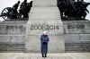 National Silver Cross Mother Nancy Payne is pictured at the National War Memorial in Ottawa ahead of Remembrance Day on Sunday, Nov. 9, 2025. Cpl. Randy Joseph Payne, son of Nancy Payne, was killed in the line of duty on April 22, 2006 while serving with the 1st Garrison Military Police Company near Kandahar, Afghanistan. THE CANADIAN PRESS/Spencer Colby