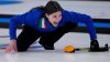 FILE -Italy's Stefania Constantini, directs her team mate, during the mixed doubles curling match against Sweden, at the 2022 Winter Olympics, Feb. 6, 2022, in Beijing. (AP Photo/Nariman El-Mofty, File)