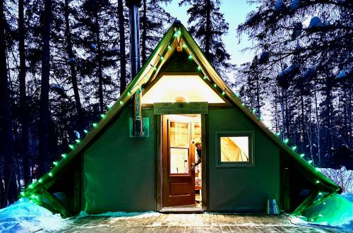 PHOTOS BY Gord Mackintosh / Free Press
                                The Mackintosh oTENTik at Riding Mountain National Park: &lsquo;Gord, you left the door ajar!&rsquo;