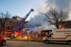 MIKE DEAL / FREE PRESS
                                Winnipeg firefighters work on putting out the fire at the old Manwin Hotel early Wednesday morning.